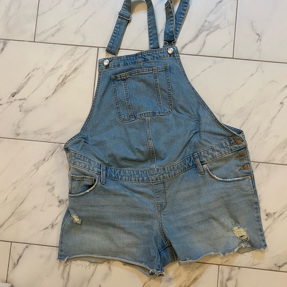 Isabel Maternity Denim Shortalls Overalls